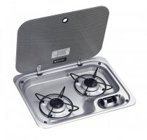 R�chaud Inox Dometic 2 et 3 Feux � Gaz avec Couvercle